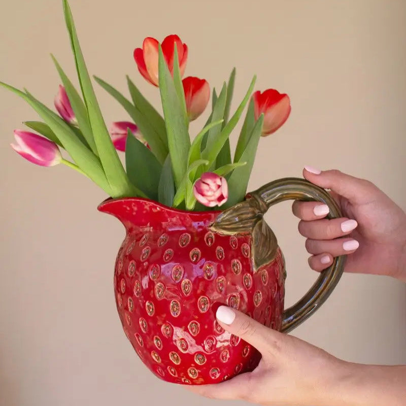 Ceramic Strawberry Pitcher
