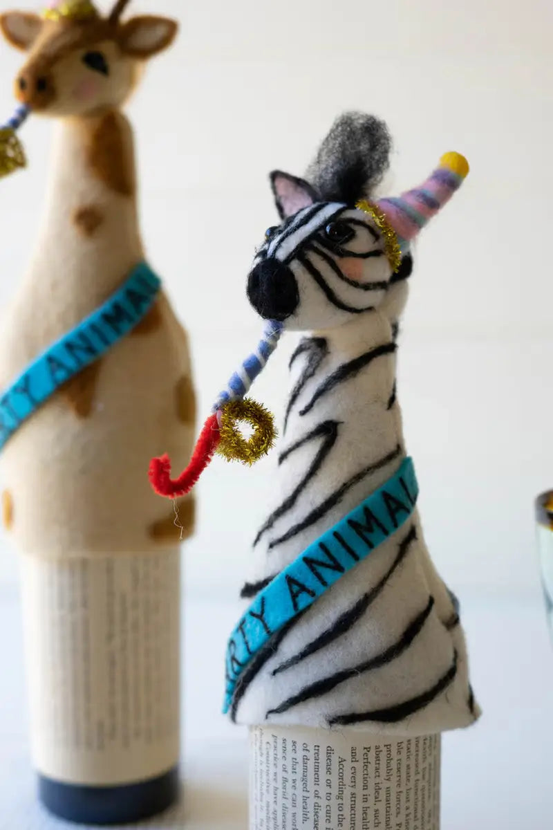Felt Party Animal Bottle Topper Set