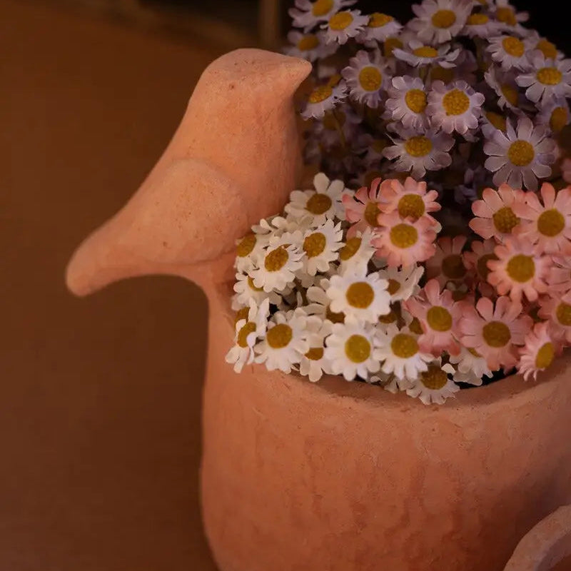 Concrete Bird Planter Set