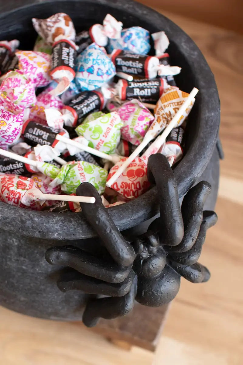 Black Terracotta Halloween Candy Cauldron