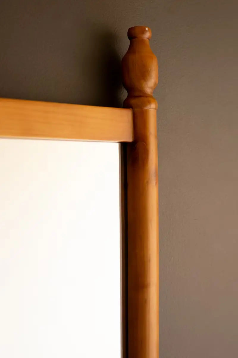 Wood Framed Finial Mirror