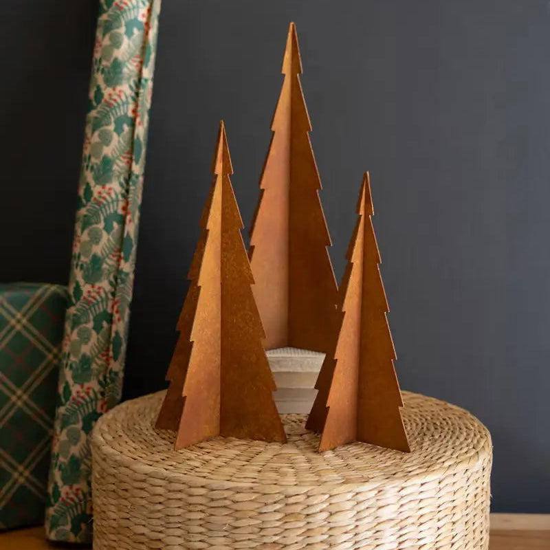 Rustic Metal Christmas Tree Set