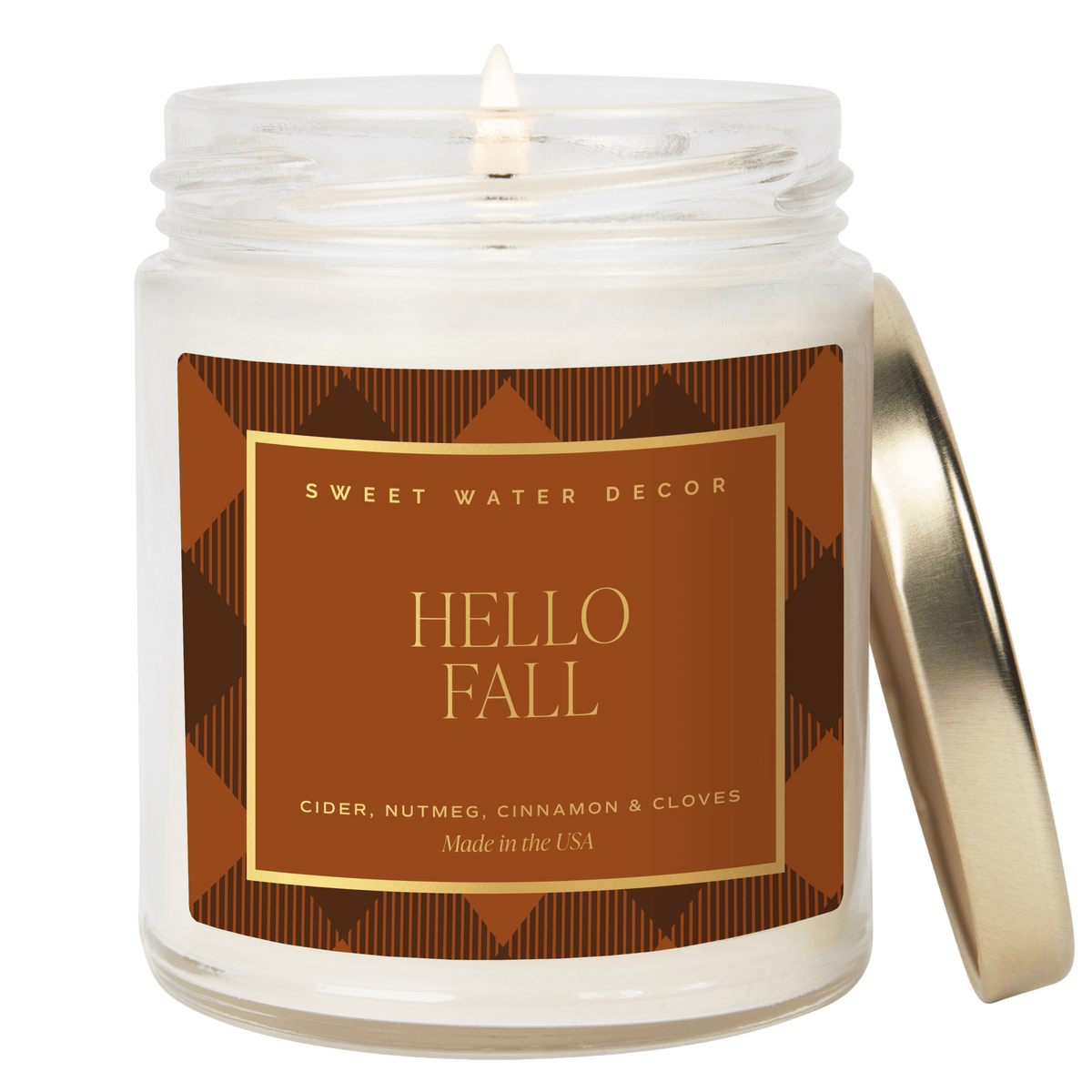 Hello Fall Patterned Jar Candle