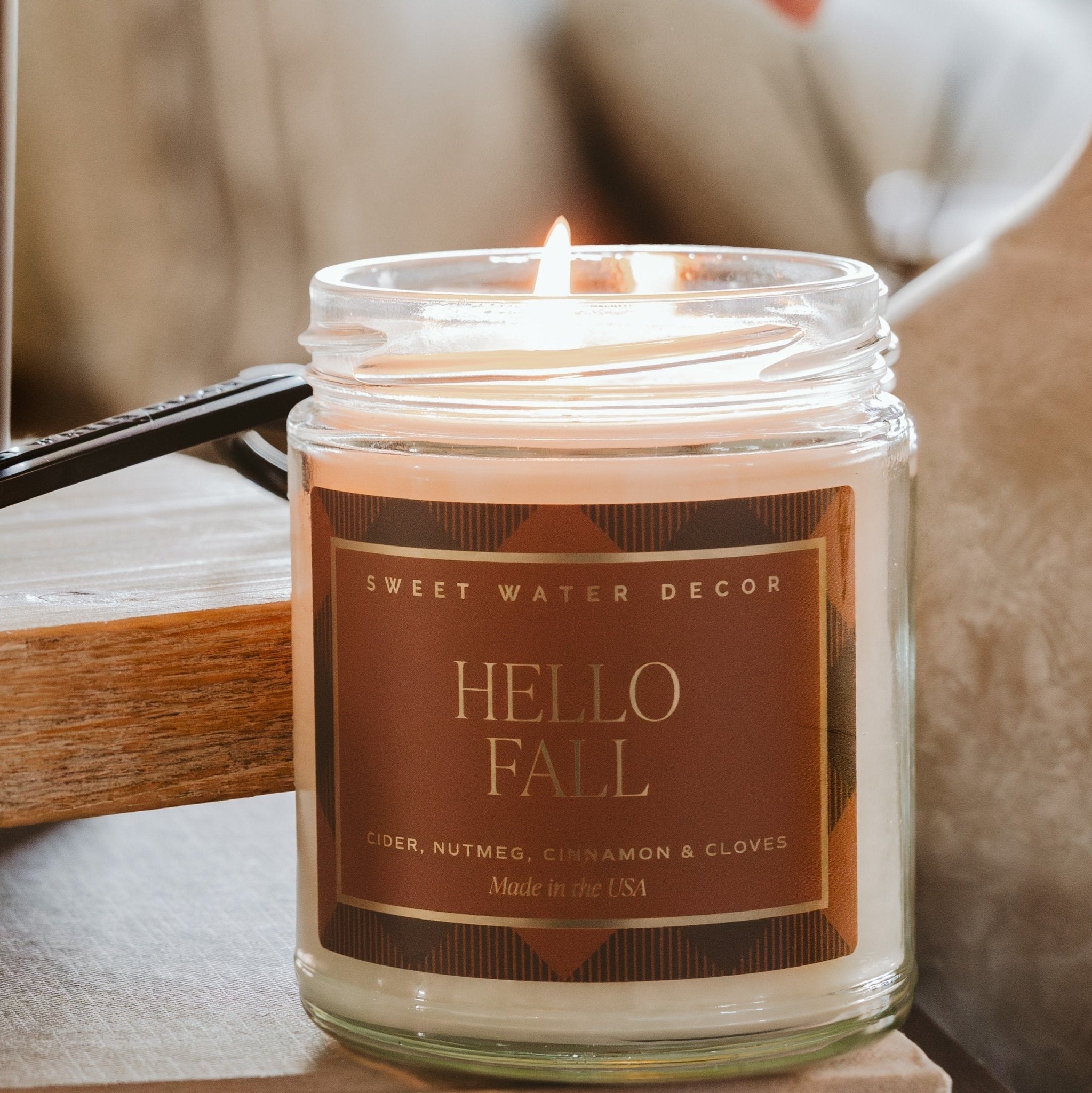 Hello Fall Patterned Jar Candle