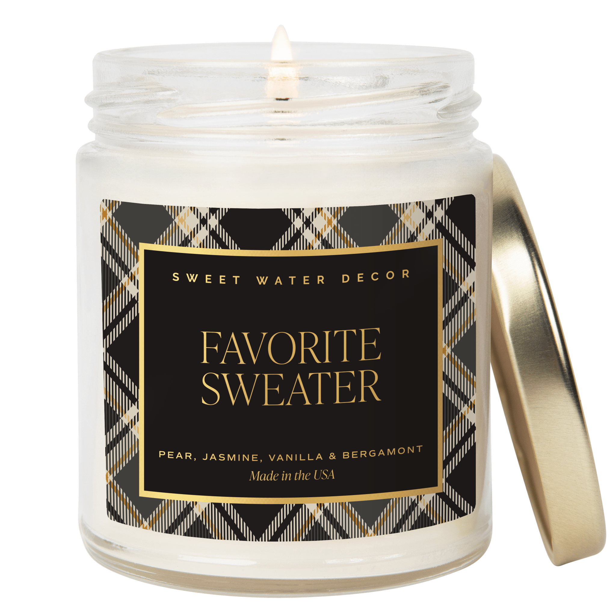 Favorite Sweater Patterned Jar Candle
