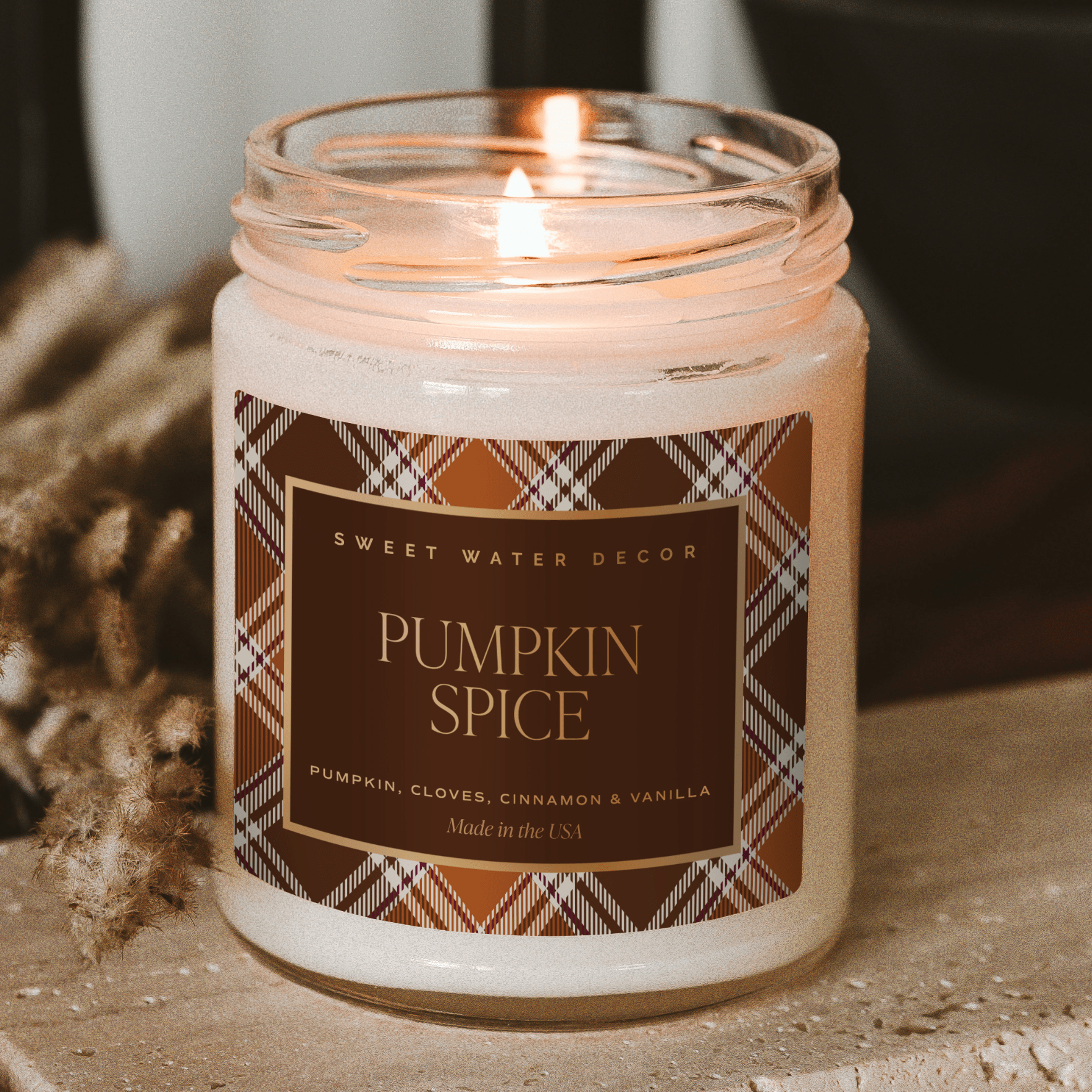 Pumpkin Spice Patterned Jar Candle