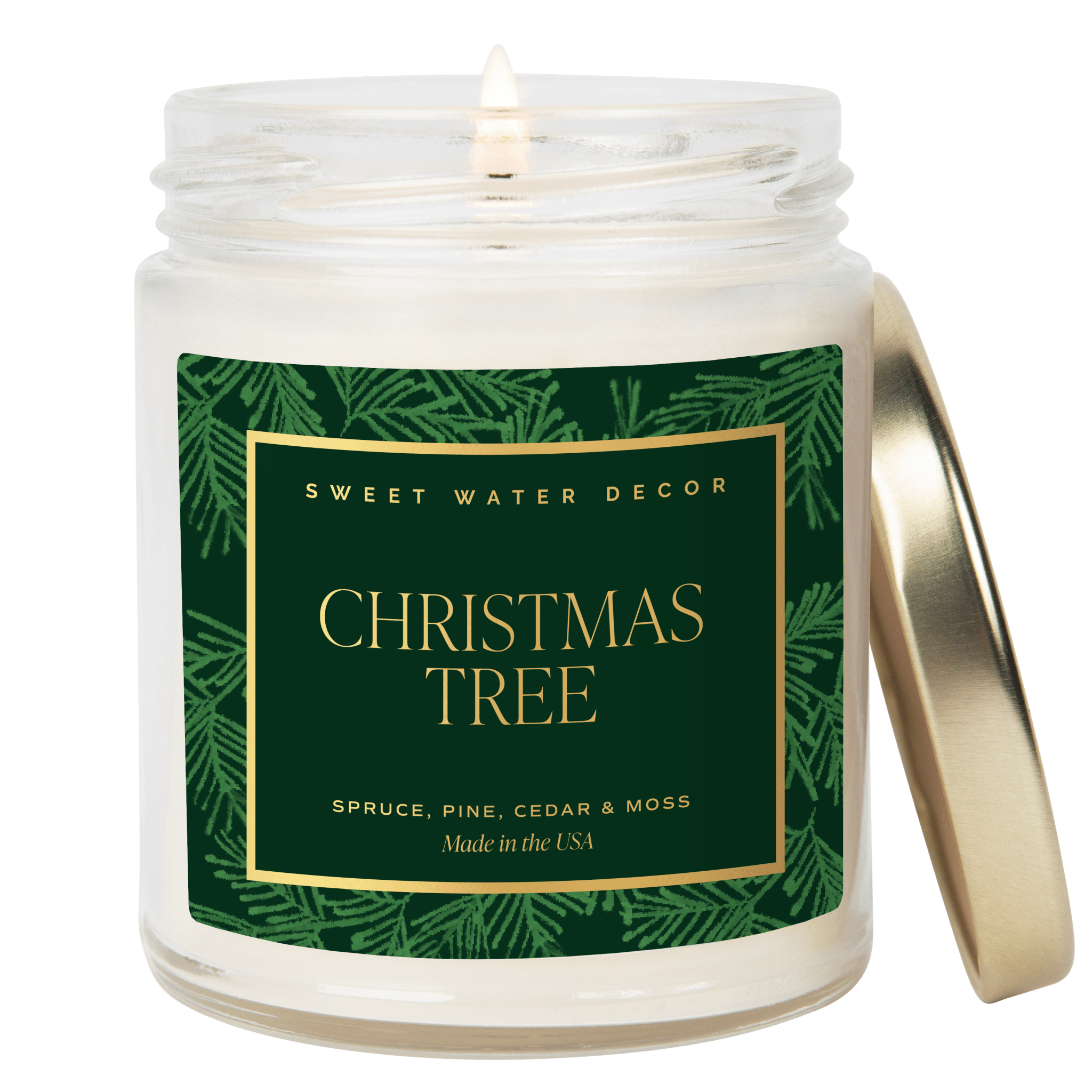 Christmas Tree Patterned Jar Candle