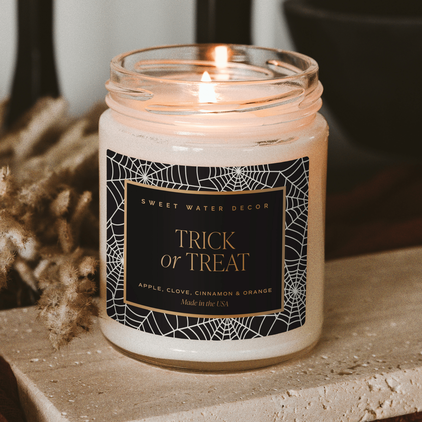 Trick or Treat Patterned Jar Candle