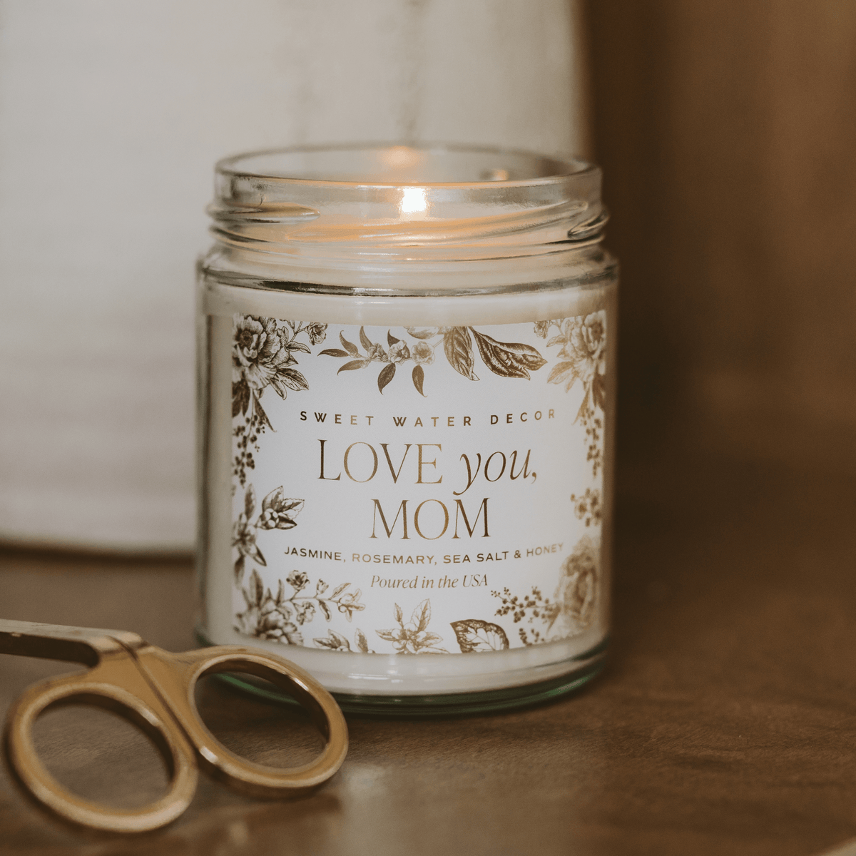 Love You, Mom Patterned Jar Candle