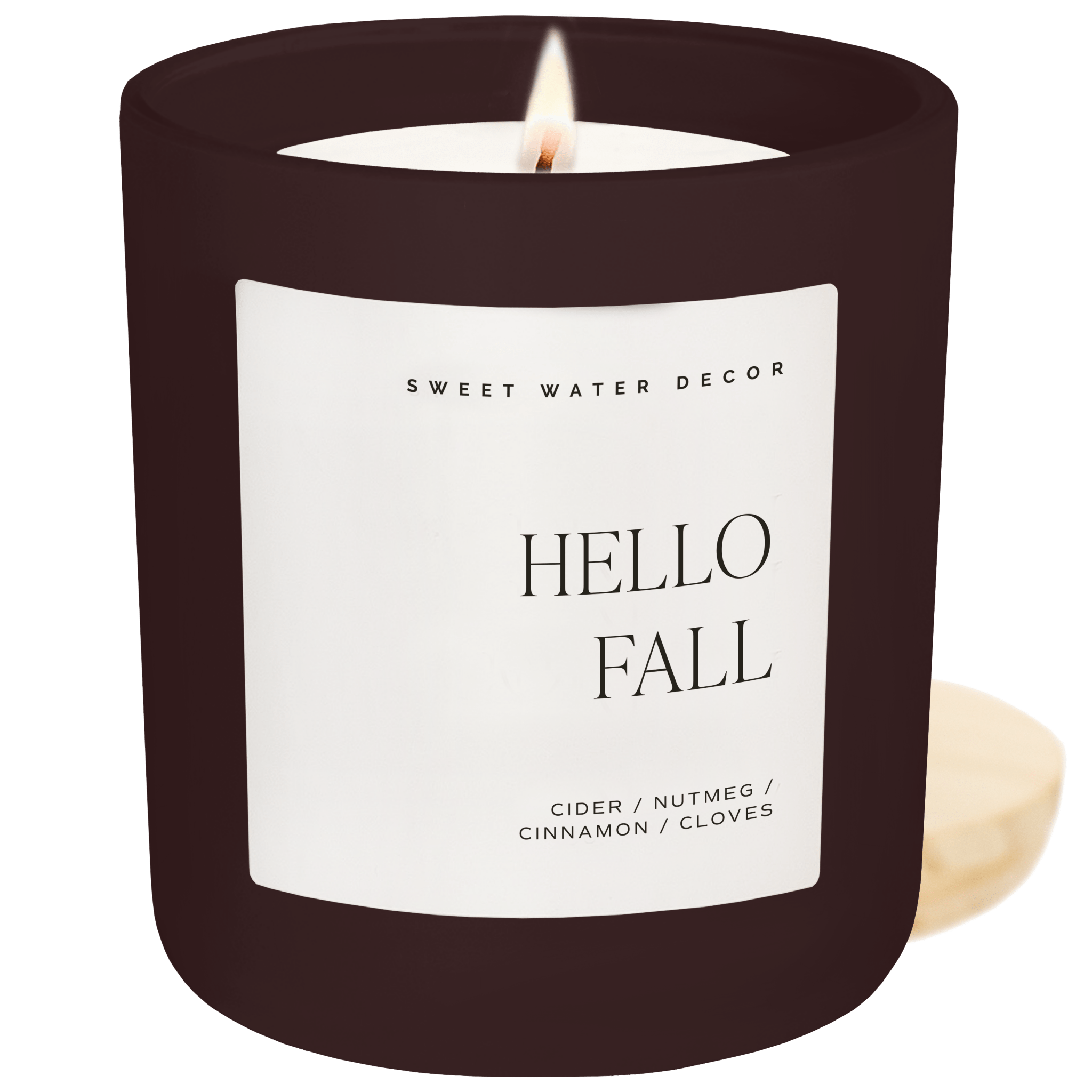 Hello Fall Brown Matte Jar Candle