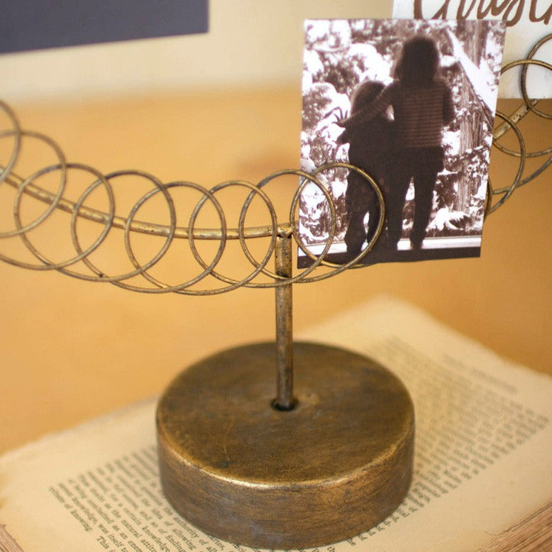 Round Wire Christmas Card Holder On Stand