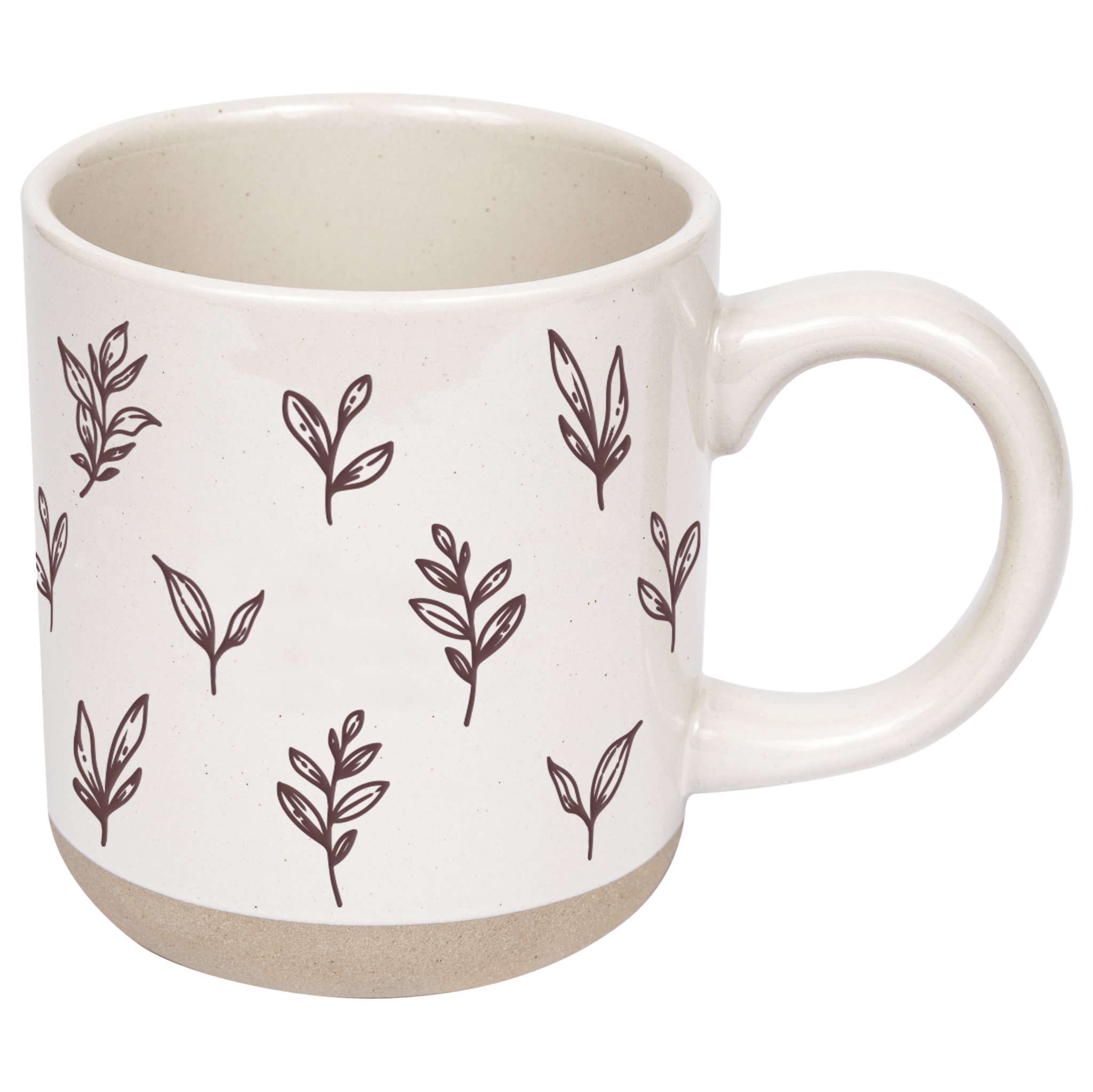 Brown Leaves Stoneware Coffee Mug