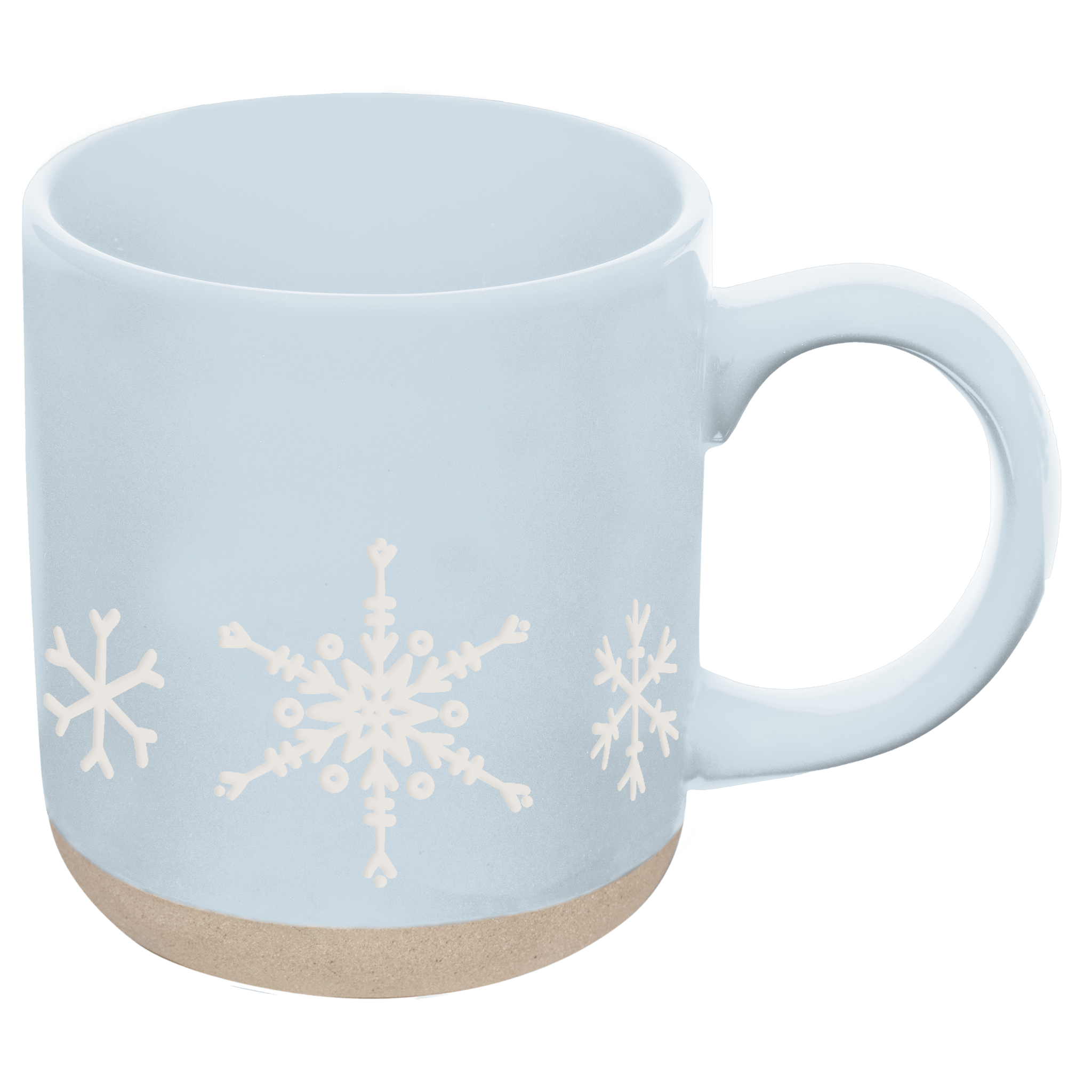 Snowflakes Blue Stoneware Coffee Mug