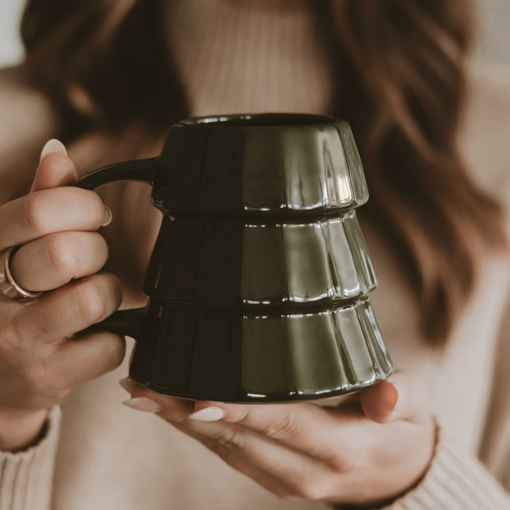 Green Tree Figurine Coffee Mug