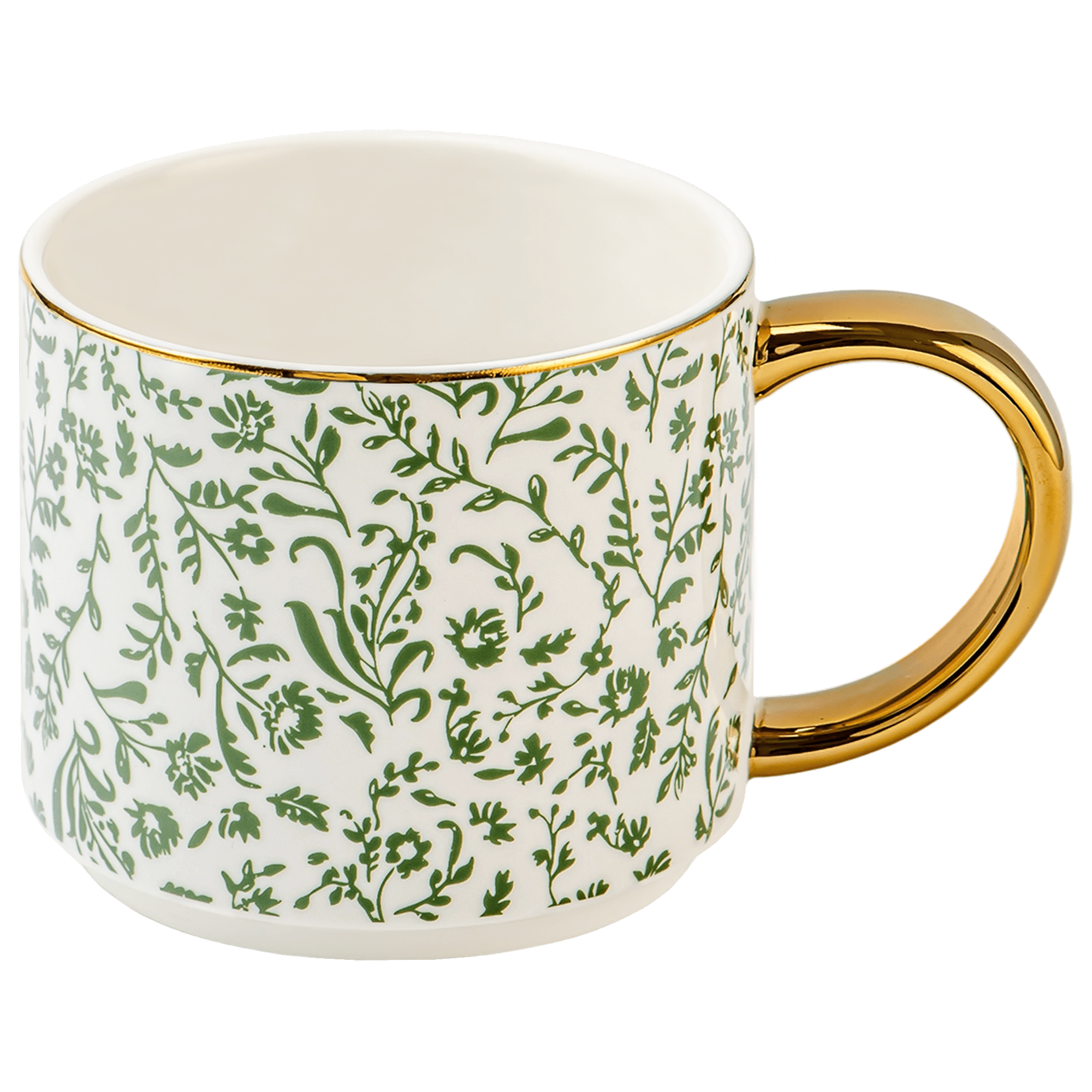 Green Ditsy Floral Coffee Mug
