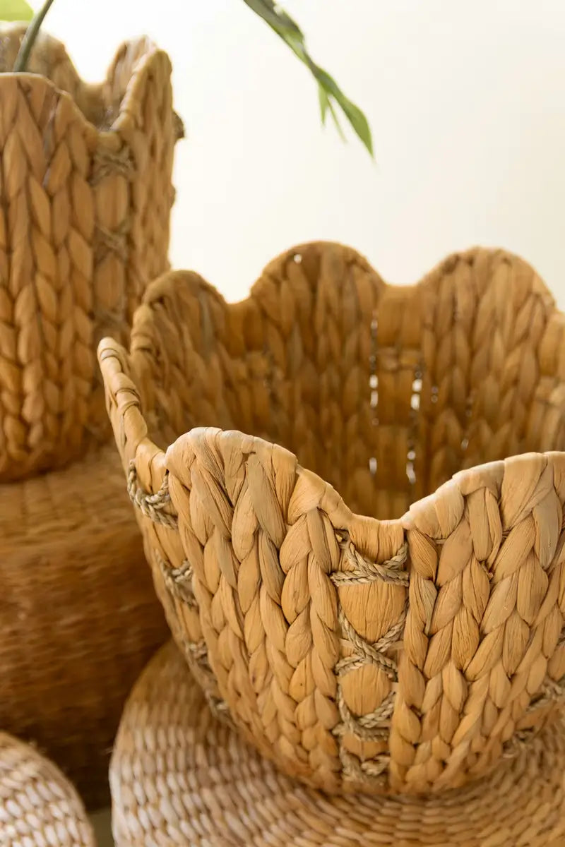 Scalloped Seagrass Basket Set