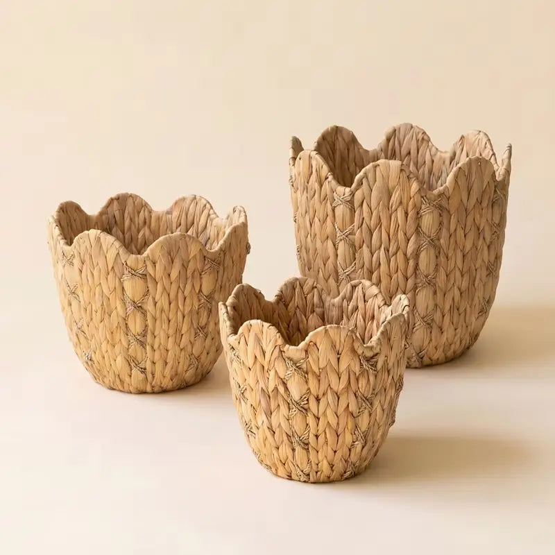 Scalloped Seagrass Basket Set
