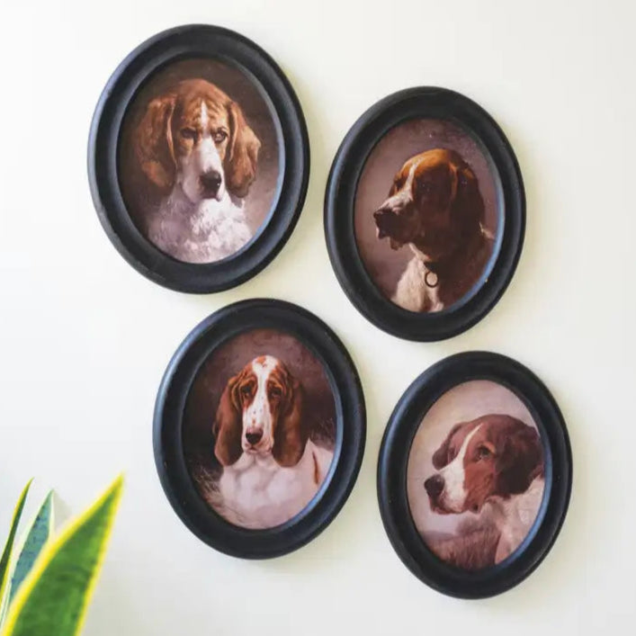 Framed Oval Hound Print Set