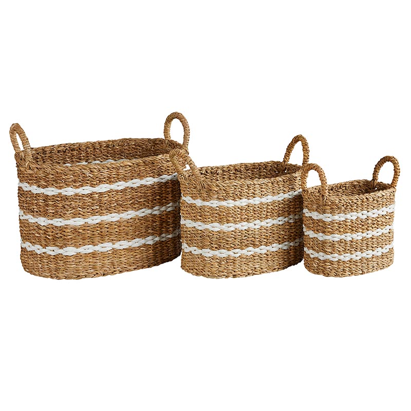 Seagrass Striped Basket Set
