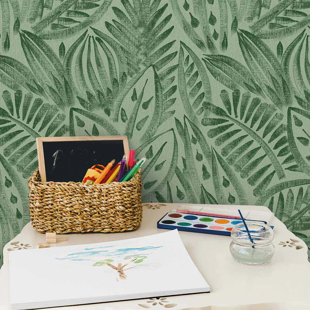 Canvas Palm Peel & Stick Wallpaper