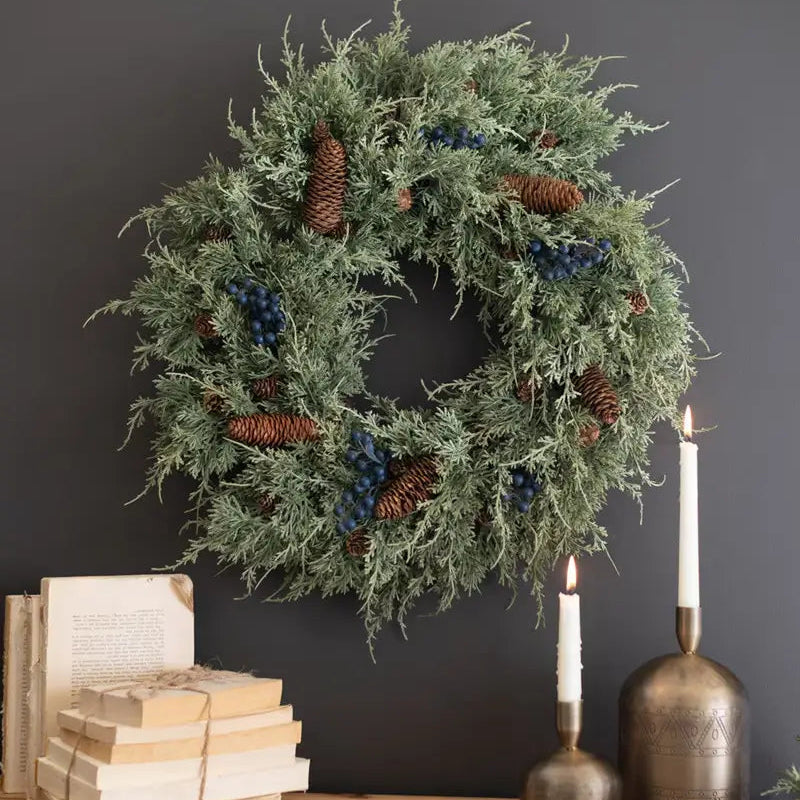 Artificial Juniper & Berries Christmas Wreath