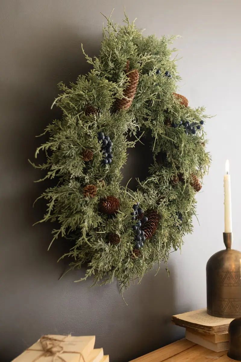 Artificial Juniper & Berries Christmas Wreath
