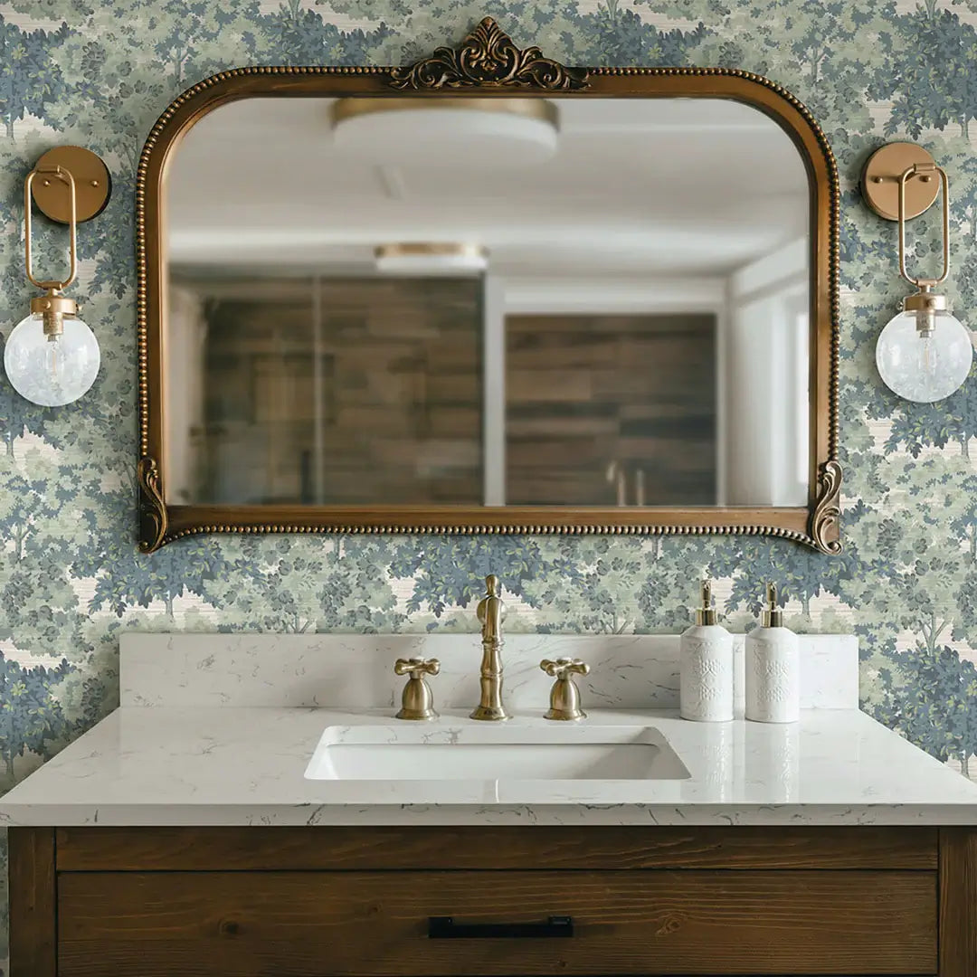 Canopy Toile Faux Grasscloth Peel & Stick Wallpaper