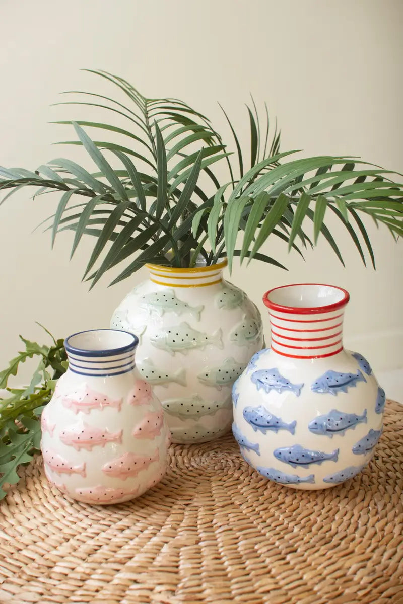Ceramic Fish Vase Set