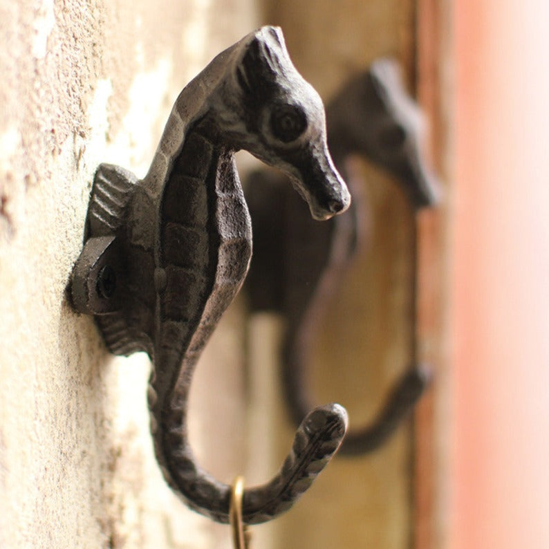 Cast Iron Sea Horse Hook Set