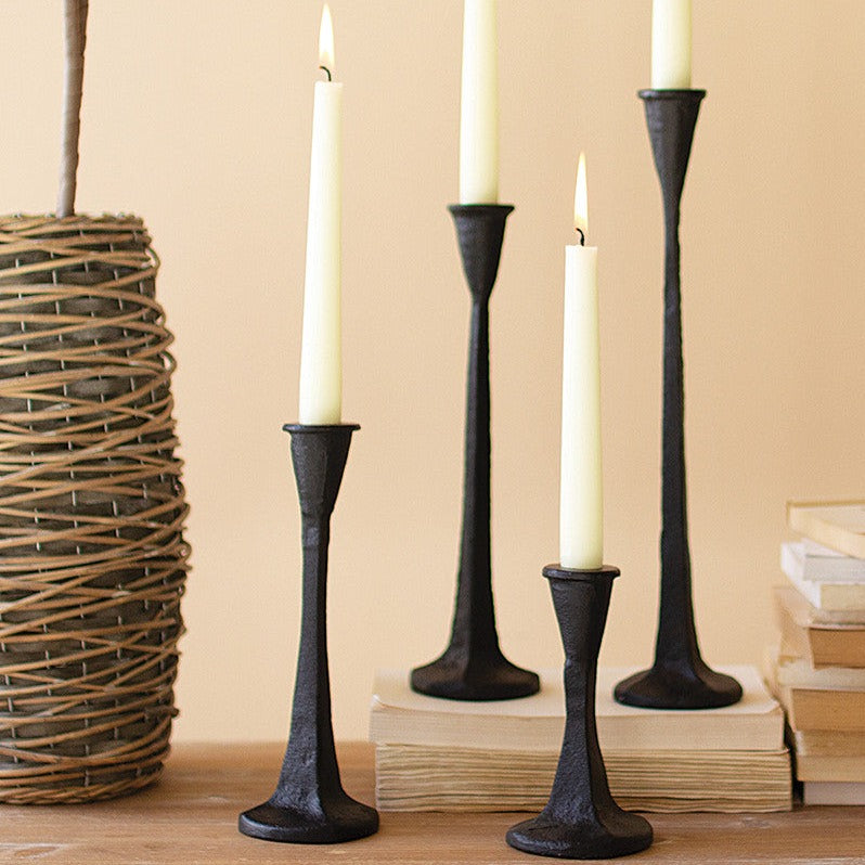 Cast Iron Taper Candle Holder Set