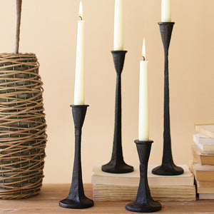 Cast Iron Taper Candle Holder Set