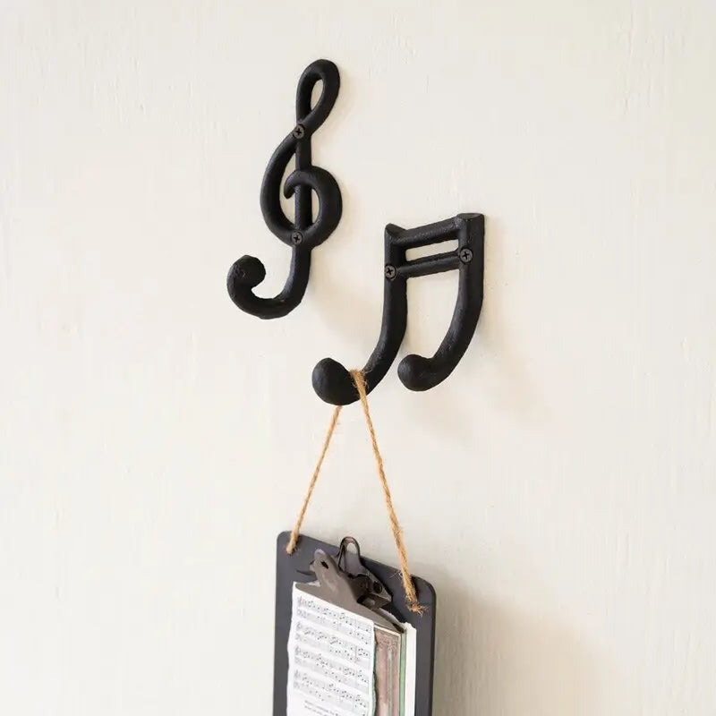 Cast Iron Musical Notes Hook Set