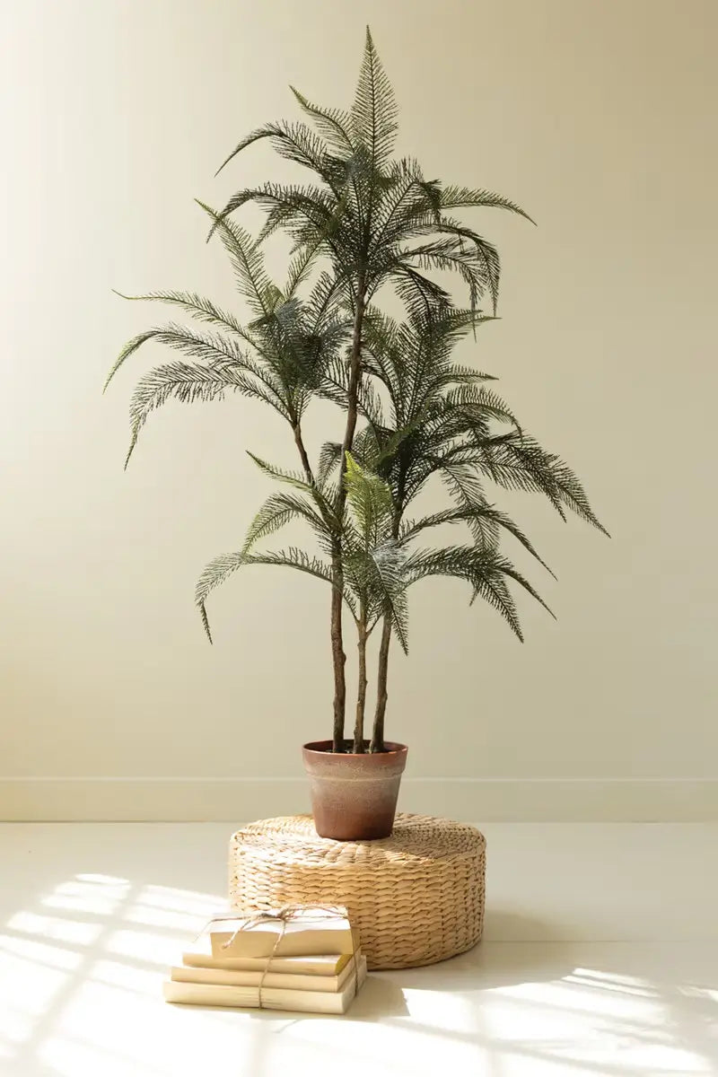 Artificial Wispy Palm in Faux Terracotta Pot