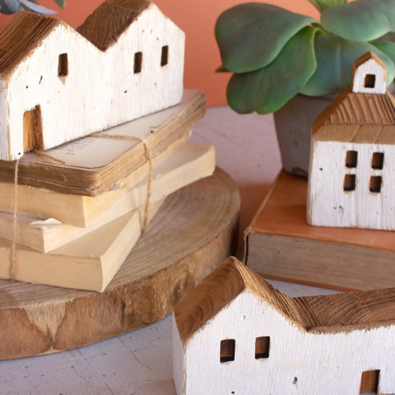 Rustic Wooden Houses Set