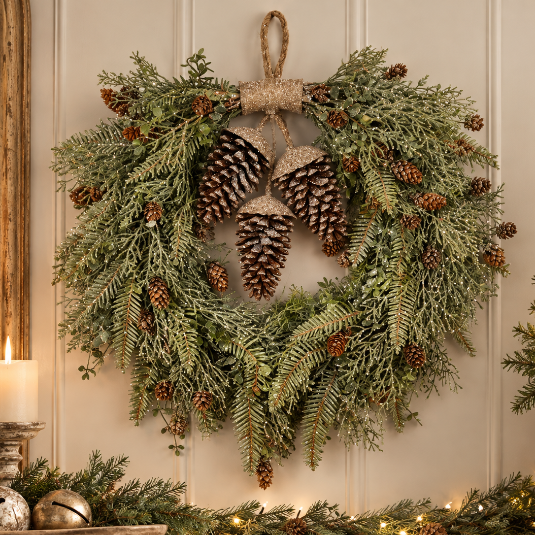 Cedar & Mixed Pine Hanging Wreath