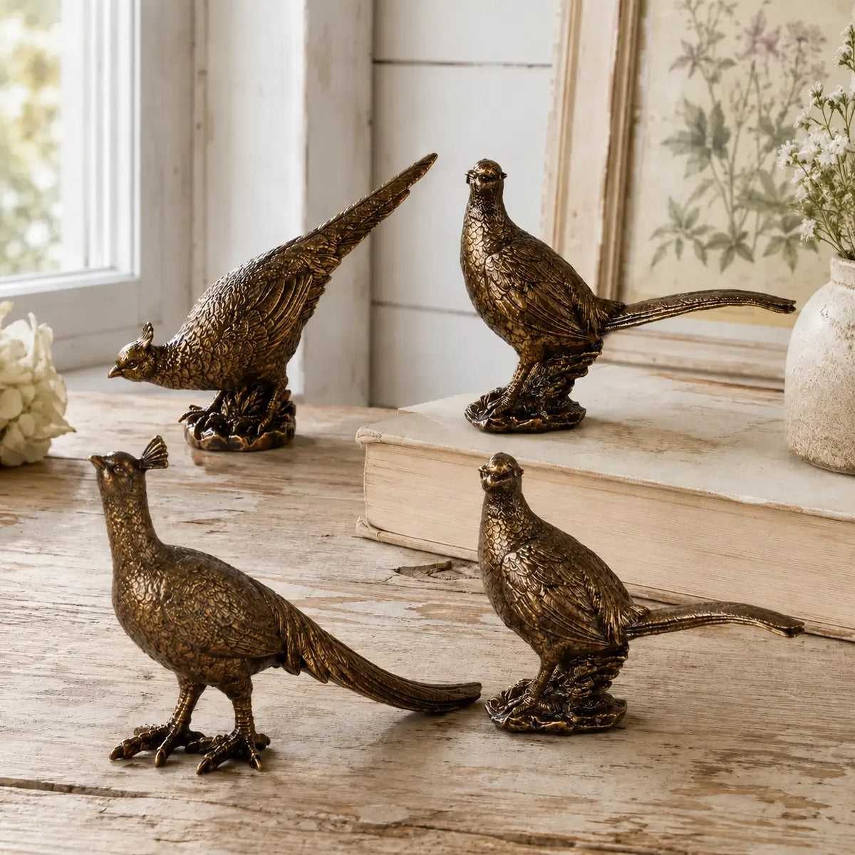 Bronze Resin Tabletop Pheasant