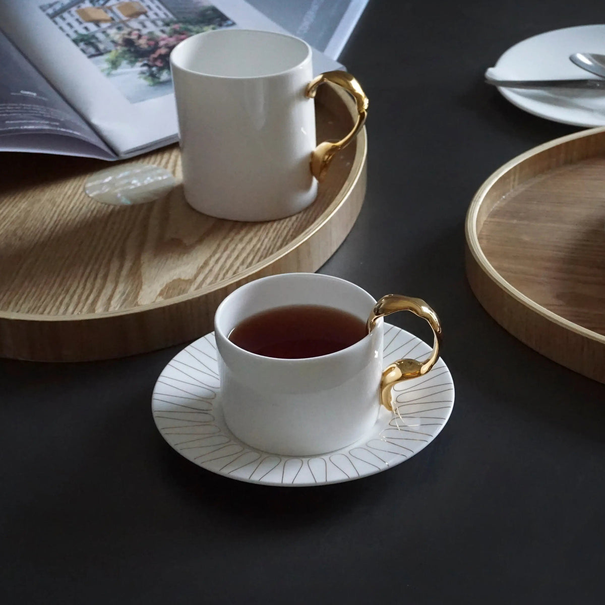 Cutlery Fork Handle Cup & Saucer Set