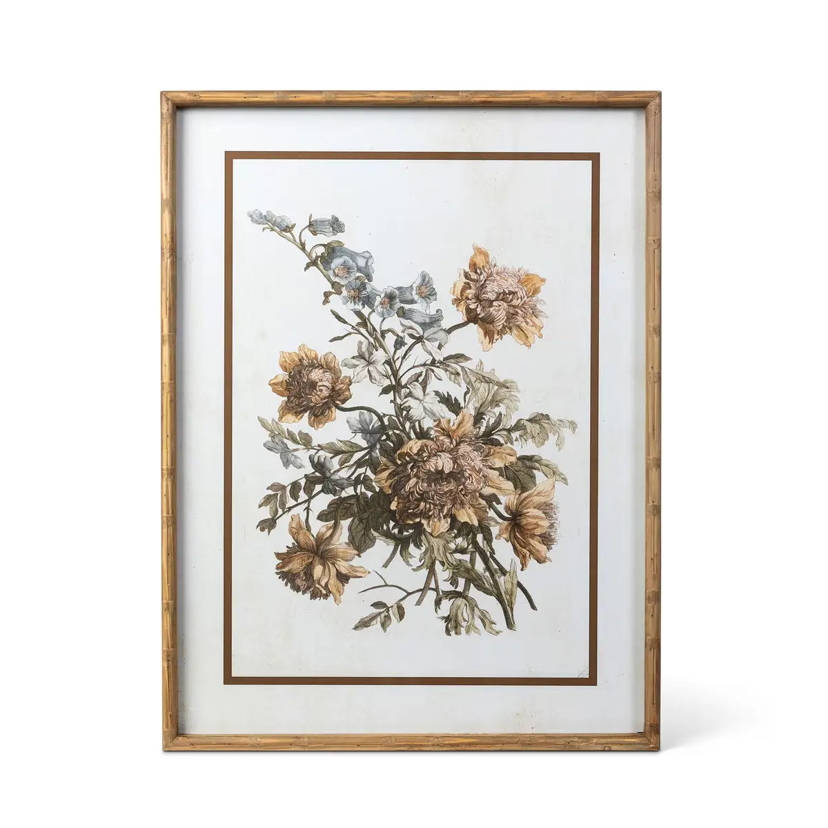 Vintage Floral Framed Wall Art Print Set