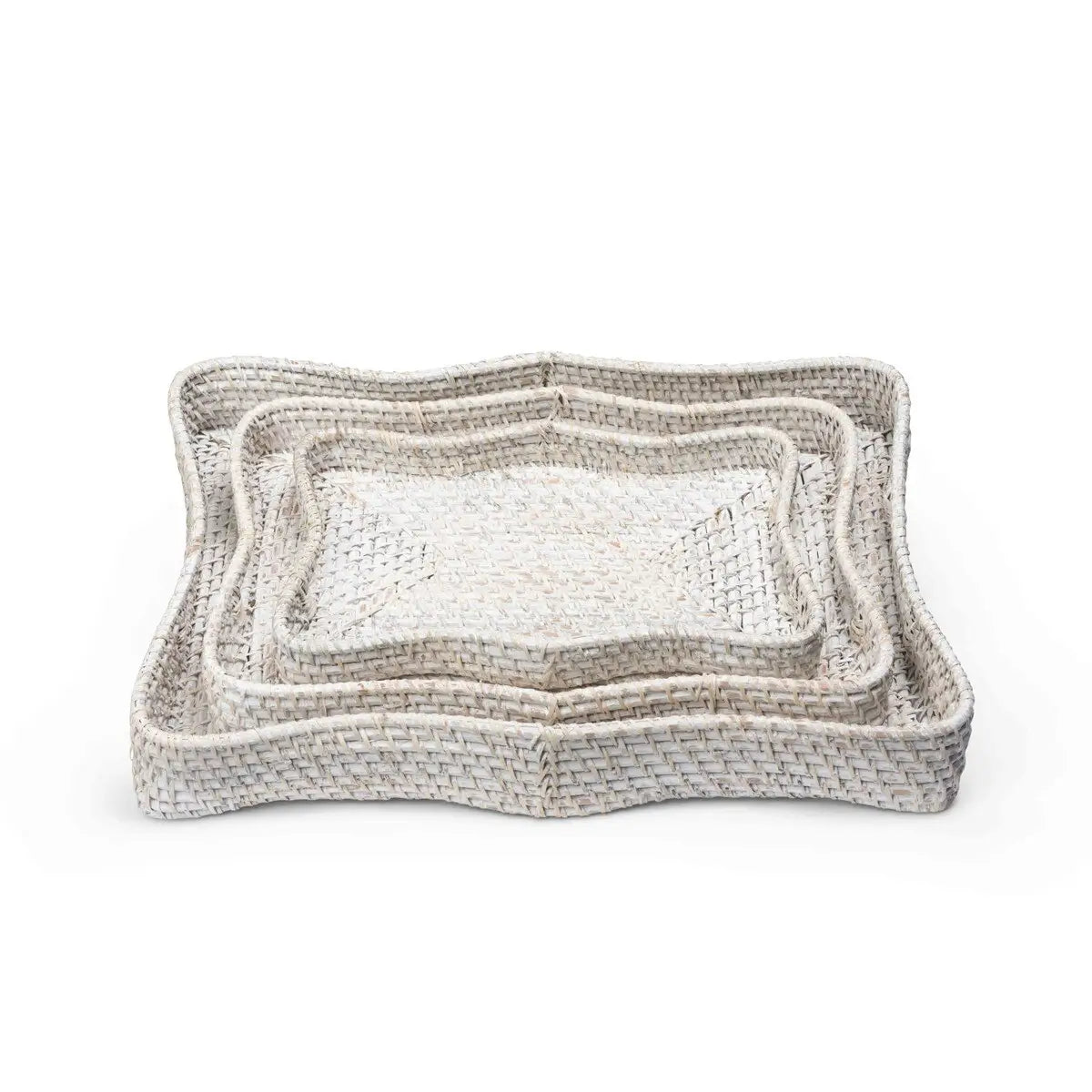 Sanibel Scalloped Tray Set
