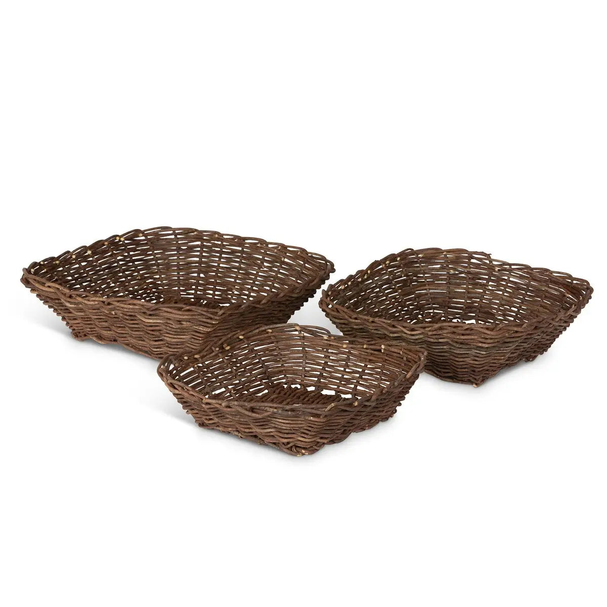 Island Palm Rattan Tray Set