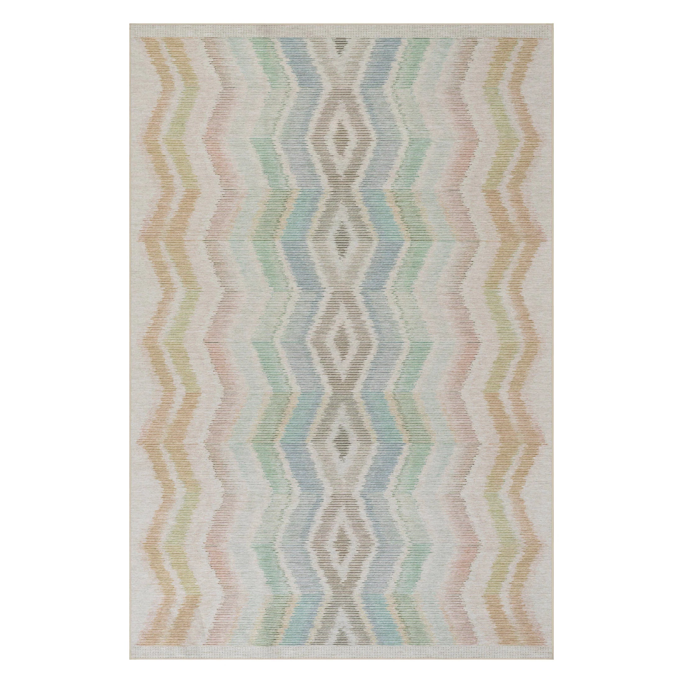 Zarek Novelty Chevron Machine Washable Rug