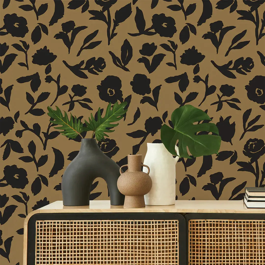 Dancing Pansy Peel & Stick Wallpaper