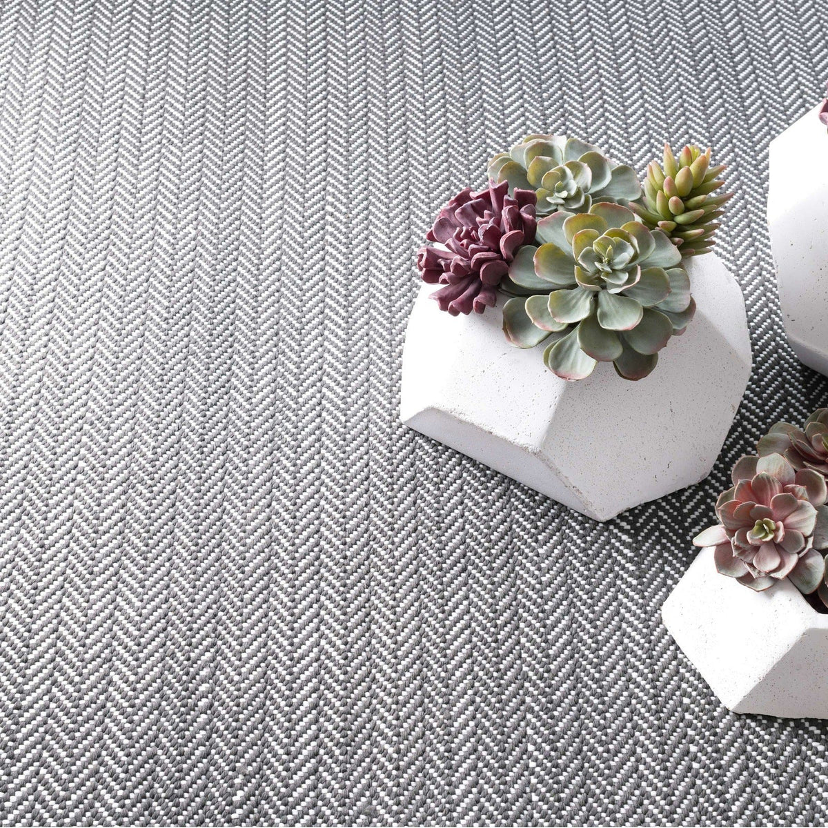 Dash & Albert Herringbone Shale Woven Cotton Rug