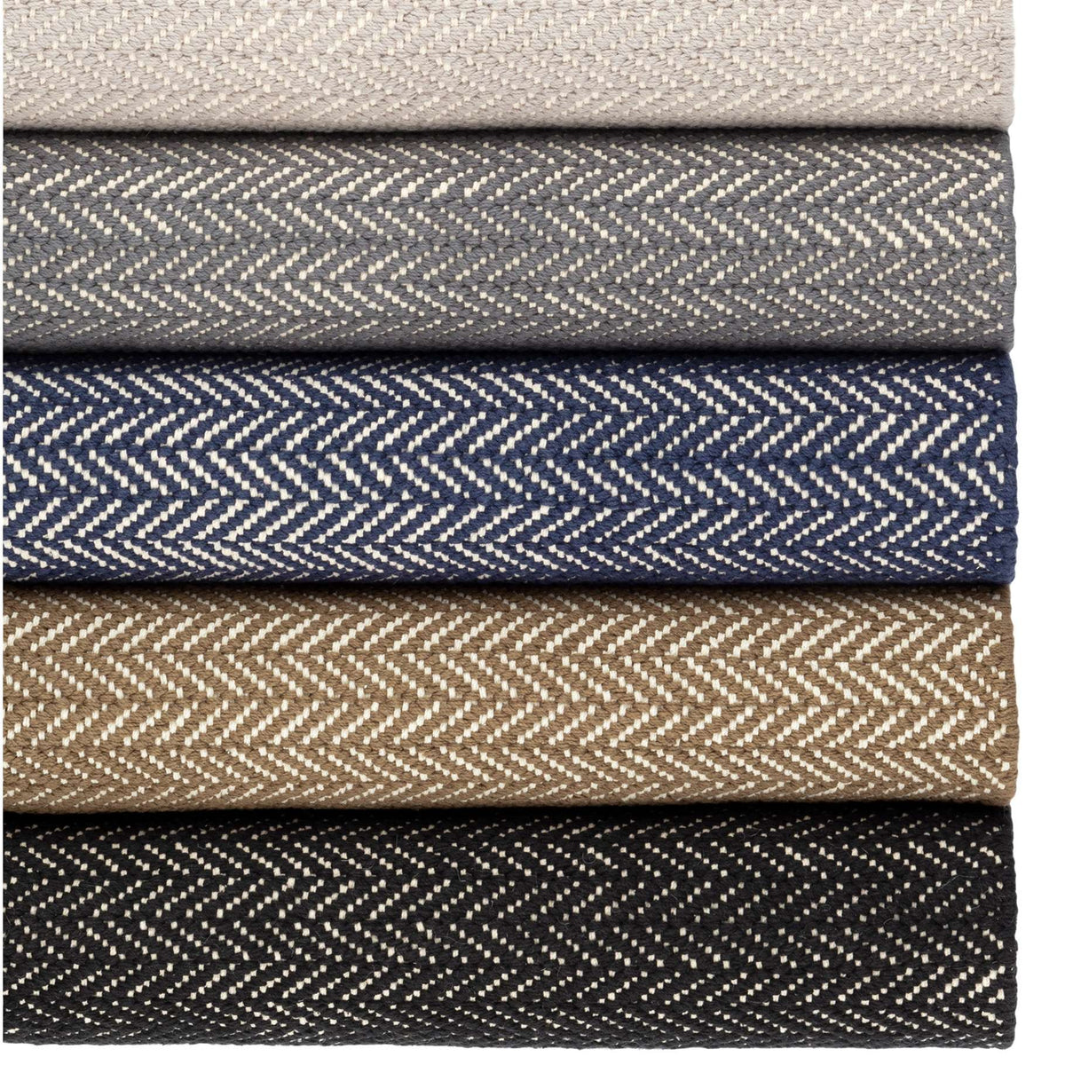 Dash & Albert Herringbone Stone Woven Cotton Rug