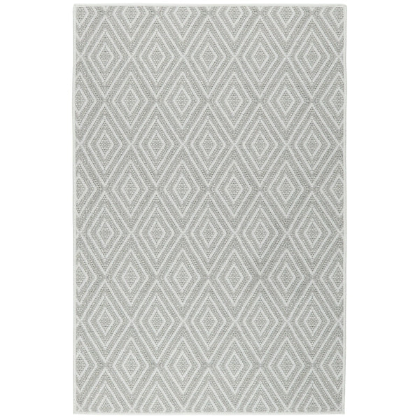 Diamond Platinum/White Machine Washable Rug