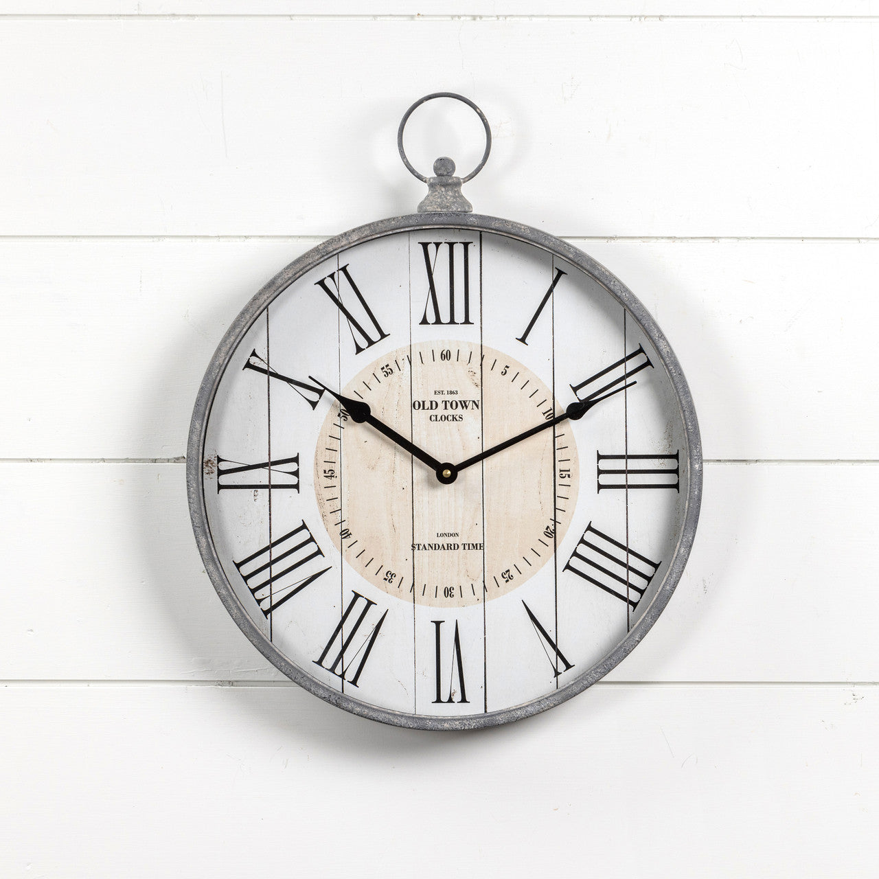 Aged Metal Pendant Wall Clock