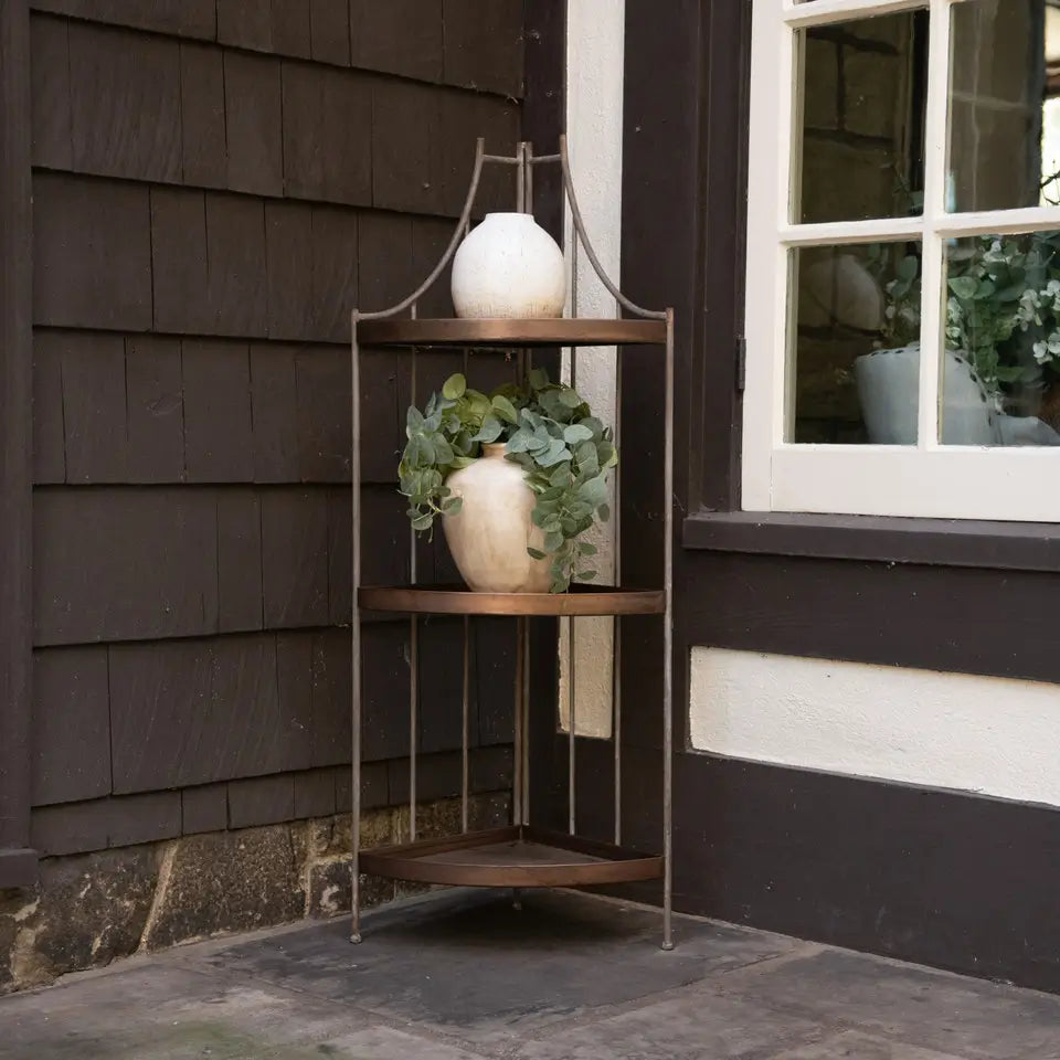 Three Tier Metal Corner Shelf