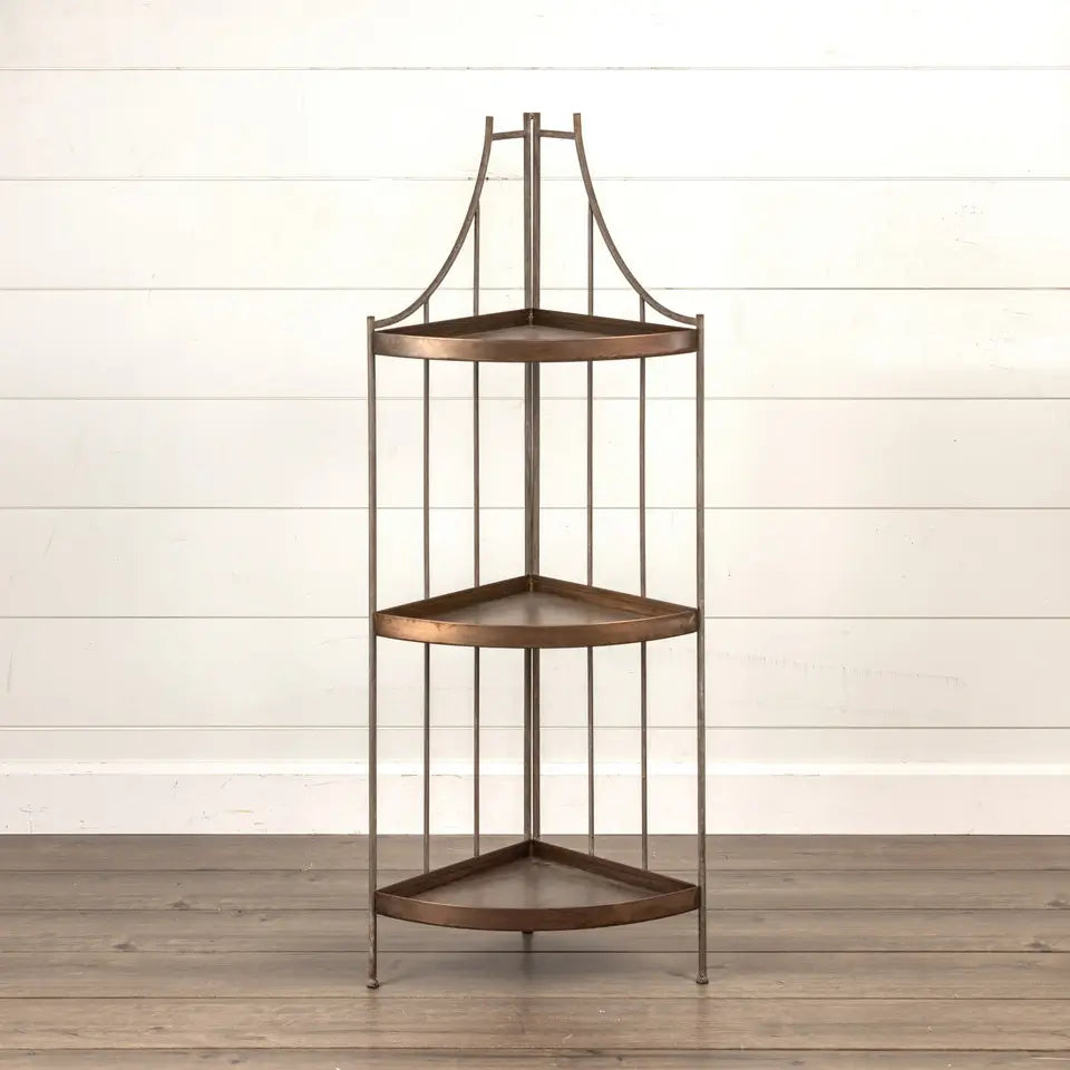 Three Tier Metal Corner Shelf