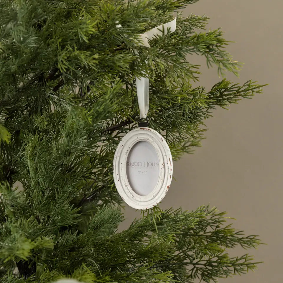 Distressed Oval Frame Ornament