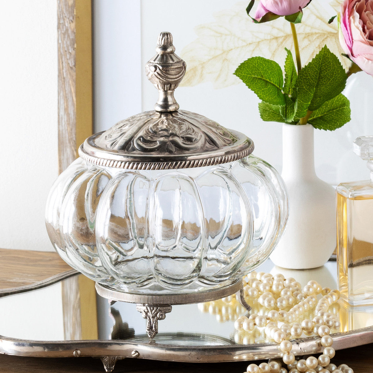 Filigree Glass Vanity Jar